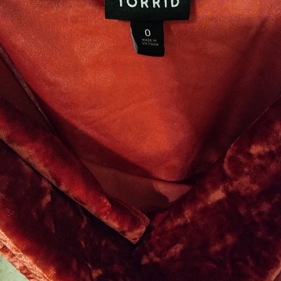 Torrid Size 0 Velour Red Spaghetti Strap Top - Picture 2 of 2